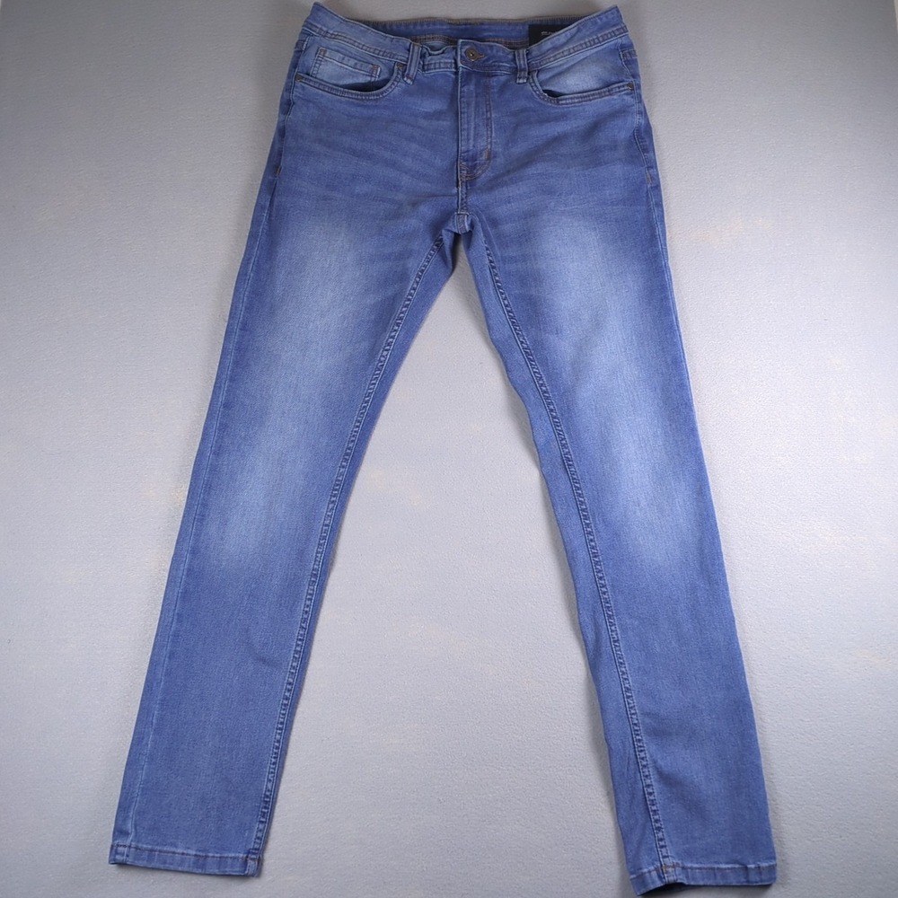 The Perfect Jean NYC Jeans Mens 34x34 Blue Skinny Slim Denim Medium Stone Wash